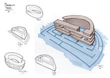 Coloured visual of the Daedalus desk
